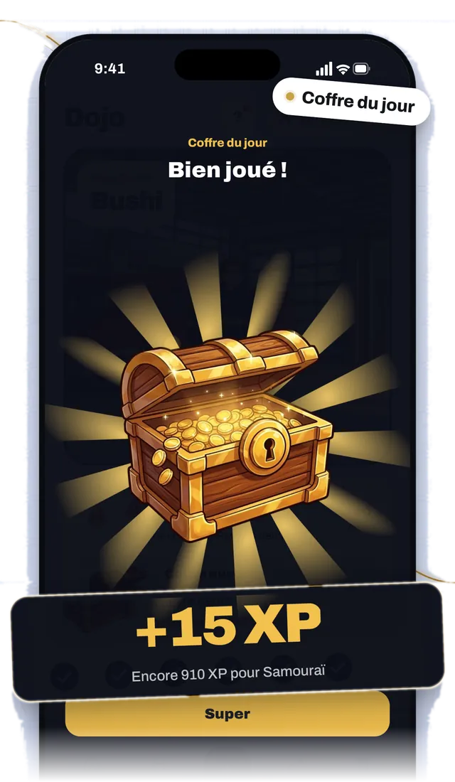 Coffre du jour ouvert dans le Dojo de YOROI
